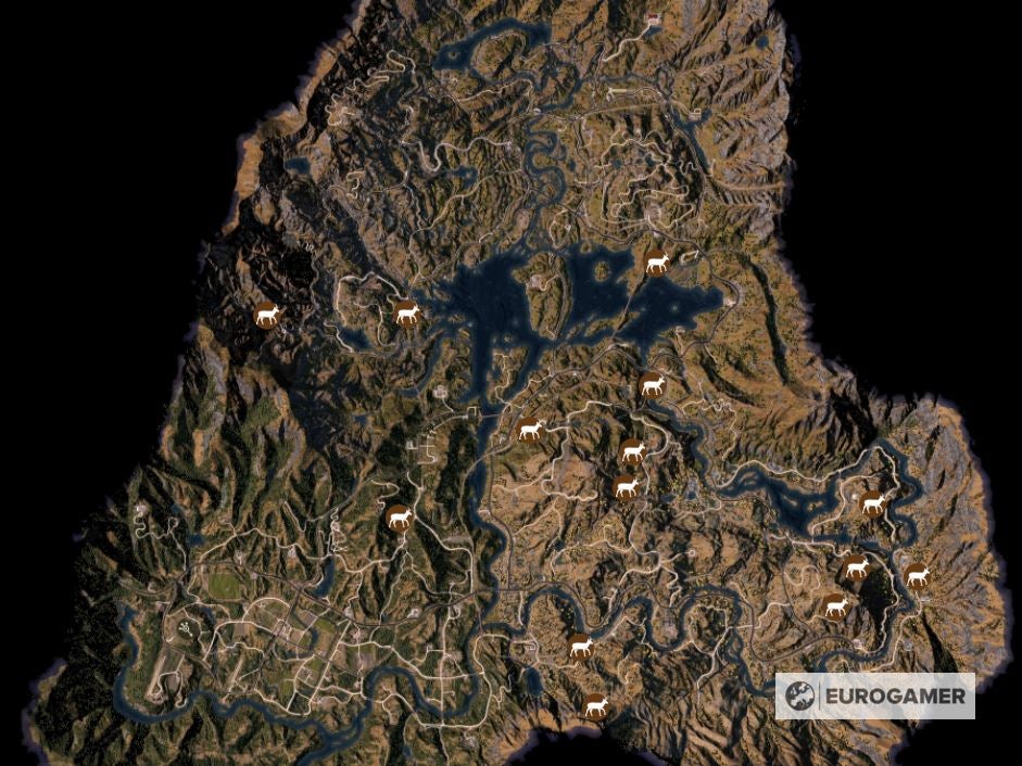 Far Cry 5 hunting All animal locations, including bear, eagle, elk